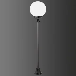 LCD Gadebelysning>1142 gadelampe med kugleskærm, sort/hvid