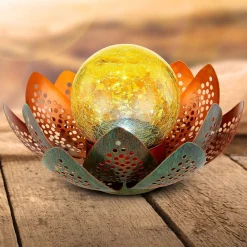 Globo Dekorationsbelysning|Solcellelamper>33655 LED-solcellelampe, blomst, Ø 22 cm