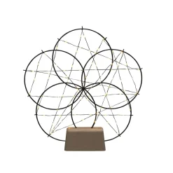 Konstsmide Christmas Julepynt>5 små ringe LED-dekorationslampe, med træfod