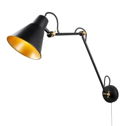 Searchlight 7403 væglampe med 3 led, sort, guld