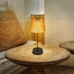 Globo Dekorationsbelysning|Solcellelamper>36634-2A solcelle-bordlampe, 2 stk, sort/ravgul