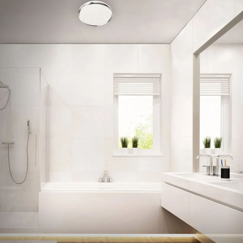 Briloner Loftlamper|Loftlamper>Acorus LED-loftslampe, IP44, stjernedekor, Ø 28 cm