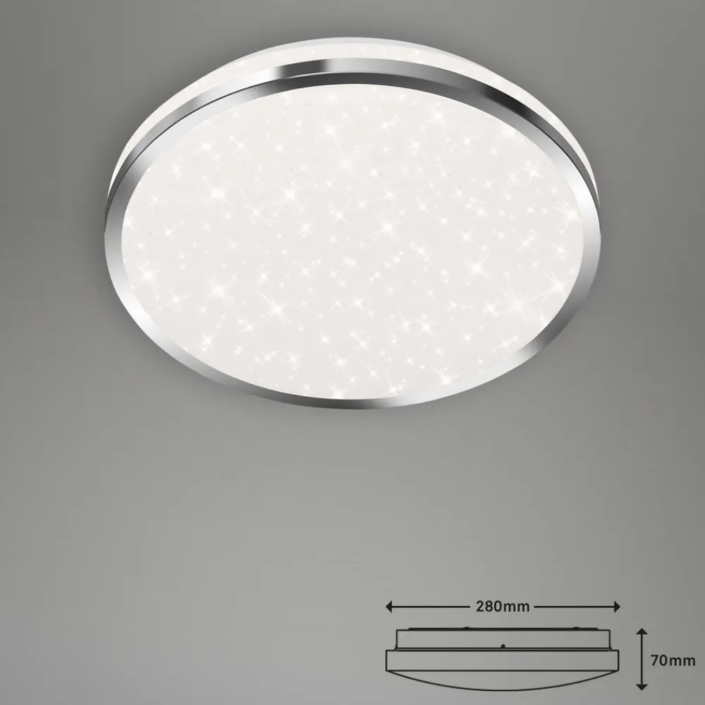 Briloner Loftlamper|Loftlamper>Acorus LED-loftslampe, IP44, stjernedekor, Ø 28 cm