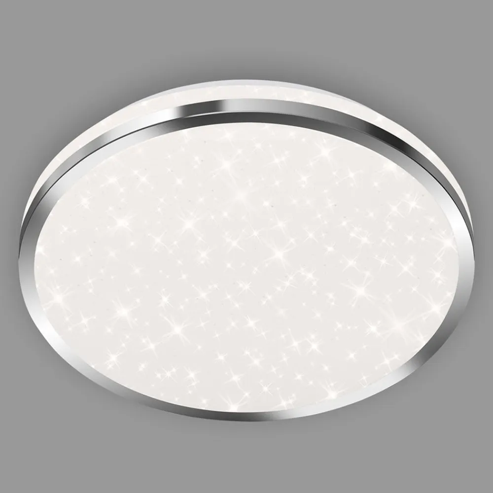 Briloner Loftlamper|Loftlamper>Acorus LED-loftslampe, IP44, stjernedekor, Ø 28 cm