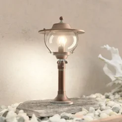 Adessora sokkellampe, messing, glas, højde 48 cm^Moretti Luce Discount