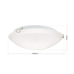 Agada loftslampe, opalglas, krom, 30 cm^ORION Best