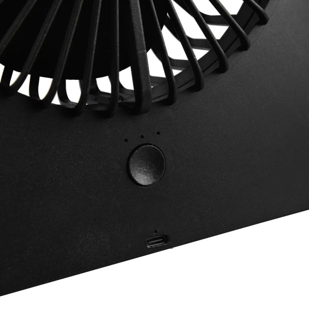 Reality Leuchten Akku-bordventilator Breezy, sort, støjsvag