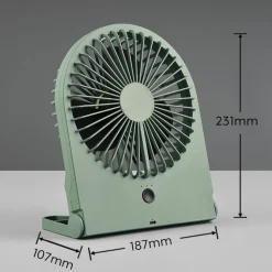 Akku-bordventilator Breezy, pistaciegrøn, støjsvag^Reality Leuchten Outlet