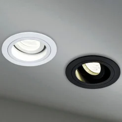 Maytoni Akron indbygningslampe, justerbar, rund, hvid