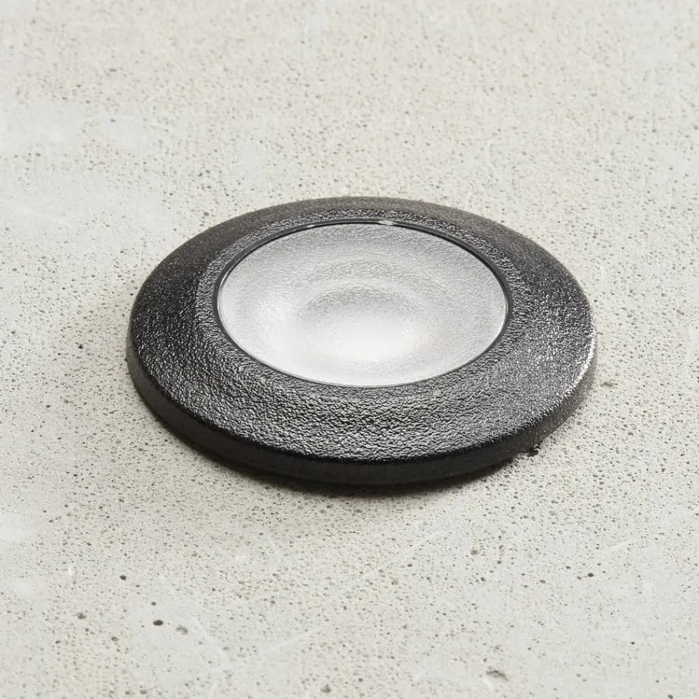 Aldo LED indbygningslampe, rund sort/klar 3.000 K^Fumagalli Discount