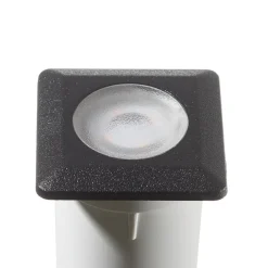 Aldo LED indbygningslampe kantet sort/klar 3.000 K^Fumagalli Outlet