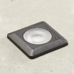 Aldo LED indbygningslampe kantet sort/klar 3.000 K^Fumagalli Outlet