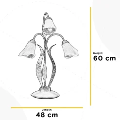 ONLI Alga bordlampe, 3 lyskilder, jern, glas, florentinsk