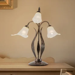 ONLI Alga bordlampe, 3 lyskilder, jern, glas, florentinsk