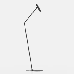 EGLO Almudaina LED-gulvlampe, sort, højde 157 cm, stål