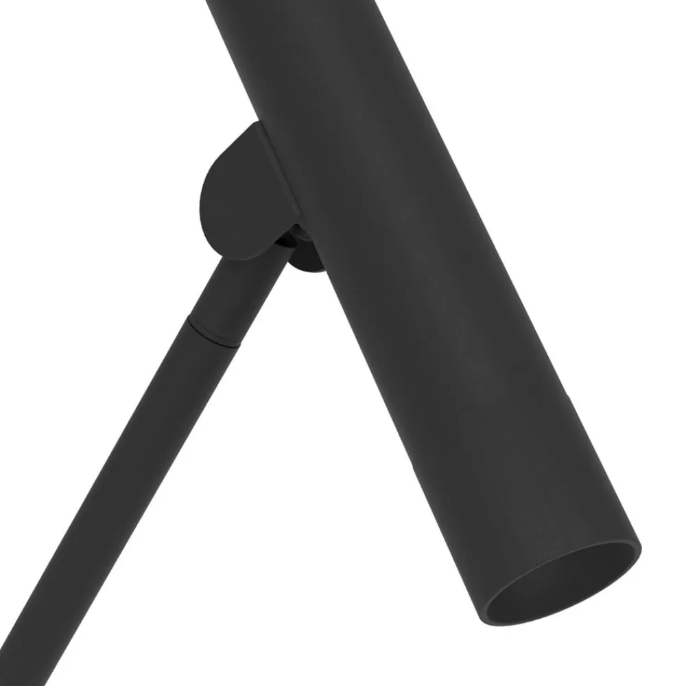 EGLO Almudaina LED-gulvlampe, sort, højde 157 cm, stål