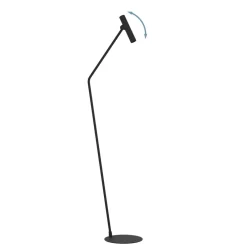 EGLO Almudaina LED-gulvlampe, sort, højde 157 cm, stål