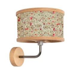 Almut von Wildheim Bæredygtige Lamper>ALMUT 2610 væglampe Ø 25cm, hø/røde rosenblomster