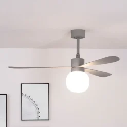 Amelia Ball loftventilator, LED-lampe, grå^FARO BARCELONA Discount