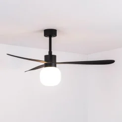 FARO BARCELONA Loftventilatorer>Amelia Ball loftventilator, LED-lampe, sort