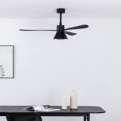 FARO BARCELONA Loftventilatorer>Amelia Cone loftventilator, LED-lampe, sort