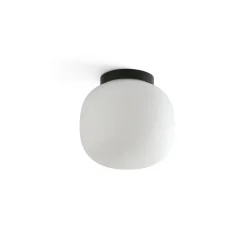 Amelia loftlampe til bad, sort/opal, glas, Ø 21,5 cm^FARO BARCELONA Clearance