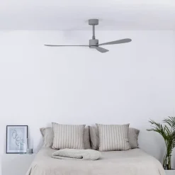 FARO BARCELONA Loftventilatorer>Amelia loftventilator, DC-motor, 3 vinger, grå