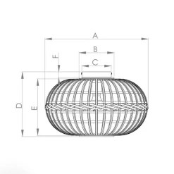 EGLO Amsfield loftlampe af bambus, oval