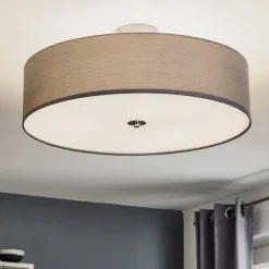 Brilliant Andria loftslampe i tekstil, 60 cm, lysegrå