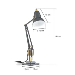 bordlampe Original 1227, grå/messing^Anglepoise Discount
