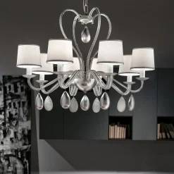 Masiero Anouk lysekrone med 8 lyskilder, sølv