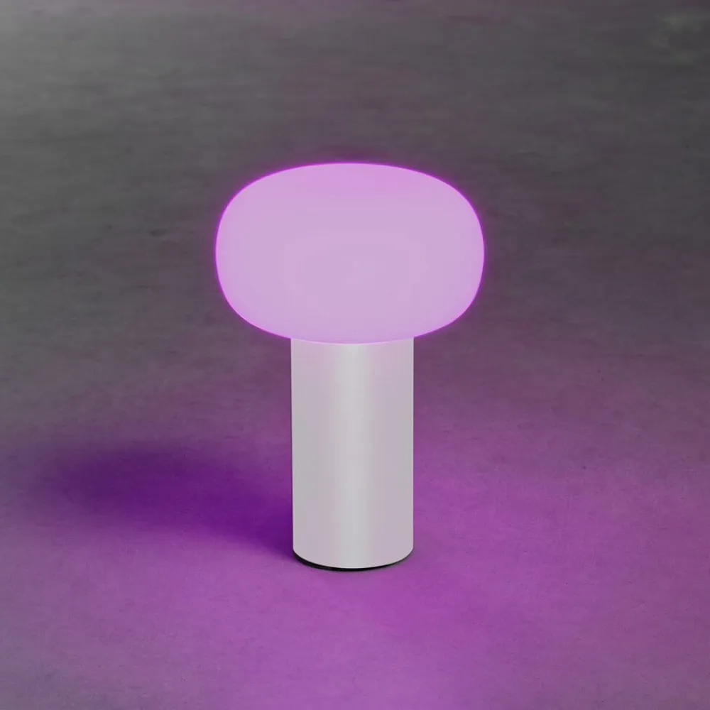 Konstsmide Dekorationsbelysning|Terrassebelysning>Antibes LED-bordlampe, IP54, batteri, RGBW, hvid