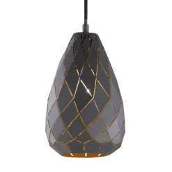 Trio Lighting Pendellamper>Antracit udenpå, guld indeni - pendellampe Onyx