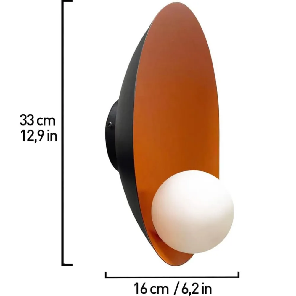 ROYALTECH Væglamper|Væglamper>Aphrodite væglampe, orange, Ø 33 cm, metal, G9