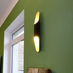 Deko-Light Væglamper>Apodis LED-væglampe, sort/guld, højde 50 cm, metal dæmpbar