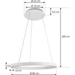 Arcchio Answin LED-hængelampe 52,8 W sølv