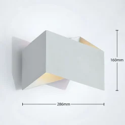 Arcchio Assona væglampe, hvid-sølv