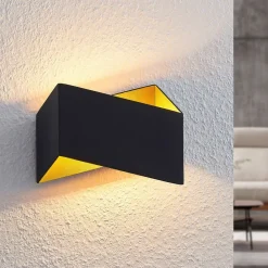 Arcchio Assona væglampe, sort-guld