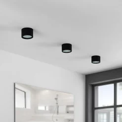 Arcchio downlight Nieva, G9, sort, rund, Ø 10cm, metal