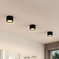 downlight Nieva, GX53, sort, rund, Ø 10cm, metal^Arcchio Outlet