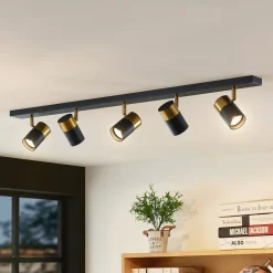 Arcchio Gang|Loftlamper>Evaro spot, guldring bagtil, 5 lyskilder