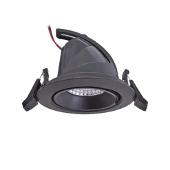 Arcchio Indbygningsspots>Harcos LED-downlight, sort, Ø 11 cm, 4.000K