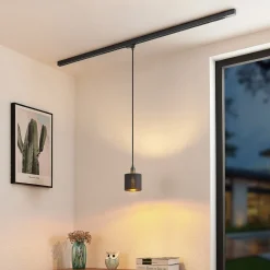 Arcchio Skinnesystem>Heleni hængelampe, skinne, sort guld 12cm