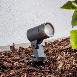 Hemmani spot med jordspyd, højde 35 cm, antracit, aluminium^Arcchio Best