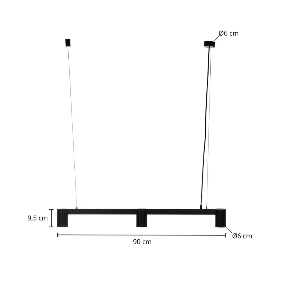 hængelampe Brinja, sort, 90 cm, 3 lyskilder, GU10^Arcchio Hot