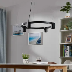 Arcchio hængelampe Brinja, sort, Ø 64 cm, 4 lyskilder, GU10