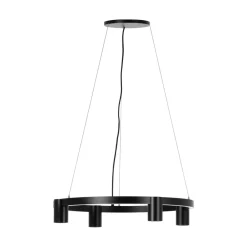 Arcchio hængelampe Brinja, sort, Ø 64 cm, 4 lyskilder, GU10