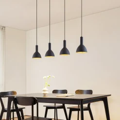 Arcchio Hængelampe Cosmina, 4 lyskilder, længde 120 cm, sort