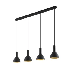 Arcchio Hængelampe Cosmina, 4 lyskilder, længde 120 cm, sort