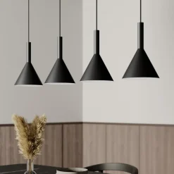 Hængelampe Tadej, 4 lyskilder, sort-hvid, metal, E27^Arcchio Discount